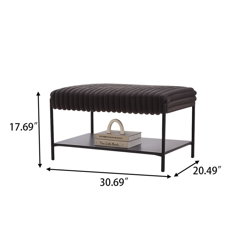 Repose-pieds avec rangement et repose-pieds Modern, Gris anthracite