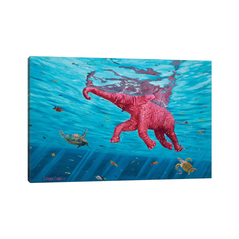 Learning To Swim by Laura Curtin - Wrapped Canvas Gallery-Wrapped Canvas Giclée, 20.32 cm H x 30.48 cm W