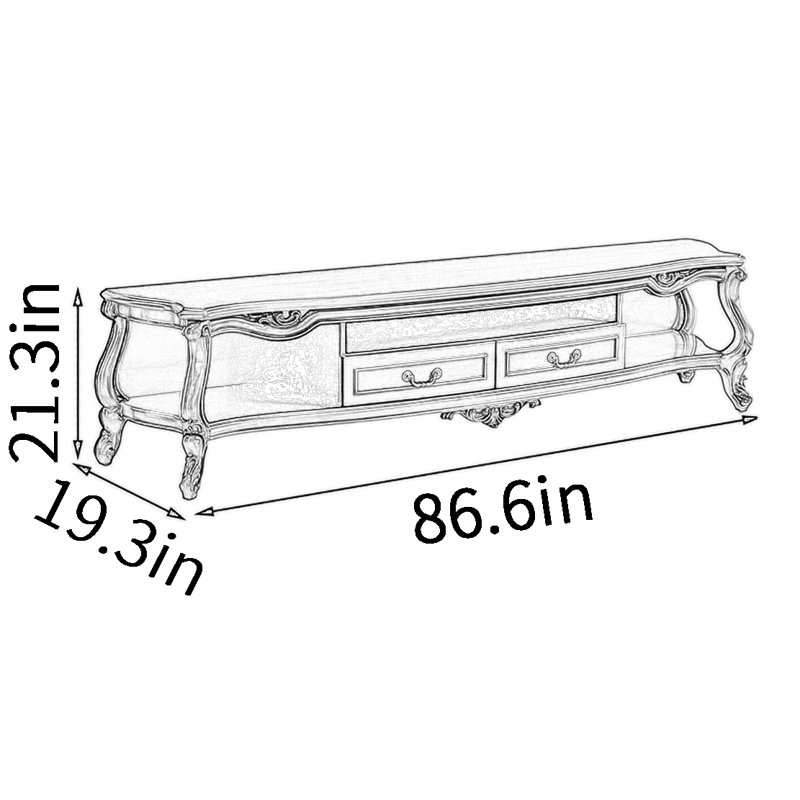 Meuble télé en bois massif American American, Blanc