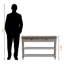 Console en bois et gris à deux tiroirs Gunars H 31,09 po x l 46,54 po x P 11,46 po Gunars