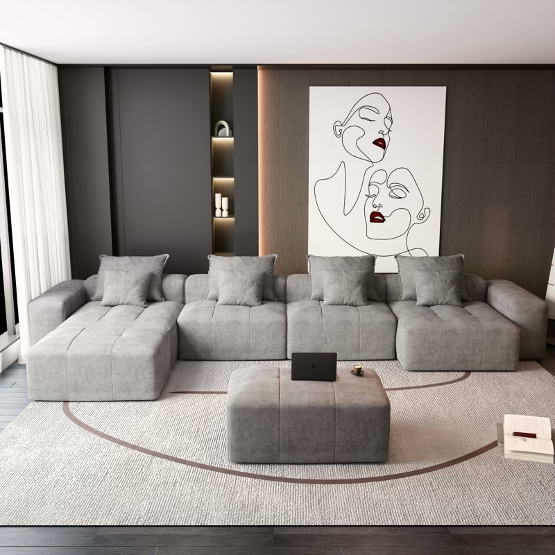 Canapé modulaire surdimensionné Modern, Gris