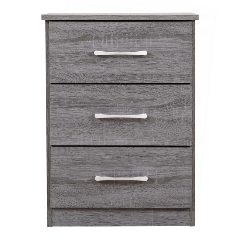 Table de chevet contemporaine avec tiroir, Gris