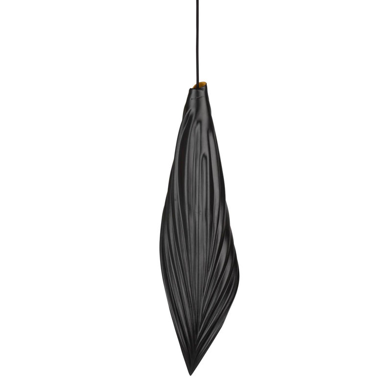 Xavier Clarisse Large Embossed Leather Pendant Light, Black