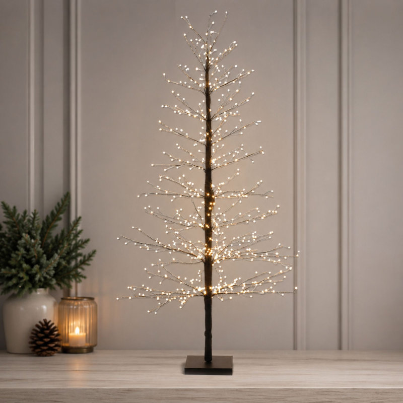 Arbre à branches noir DEL 5 pi H, 60 in x 27 in, Noir