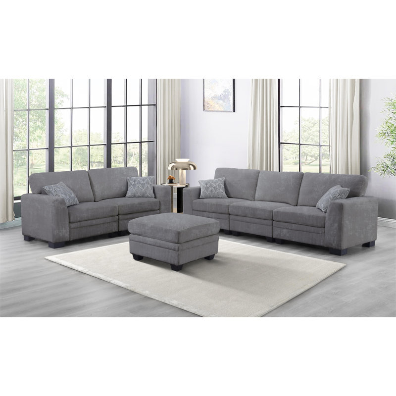 3 - Piece Living Room Set, Gray