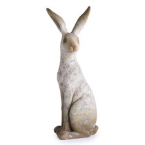 7 White Bunny with Green Moss Egg Décor Set