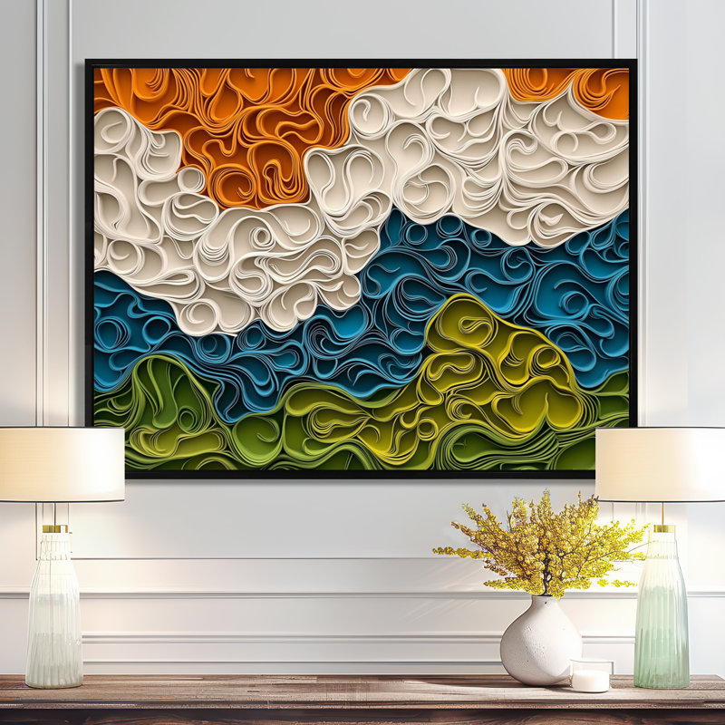 Westerleigh Biomorphism Earth Rhythm In Chaos IV - Abstraction lyrique, art mural, H 30 po x l 40 po, Noir