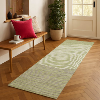 Machine Washable Indoor/Outdoor Buster ACN2350 Stripes Rug