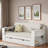 Multifunctional Daybed With Storage Drawer, Open Compartments And Hydraulic Side Table-425521262-425521169