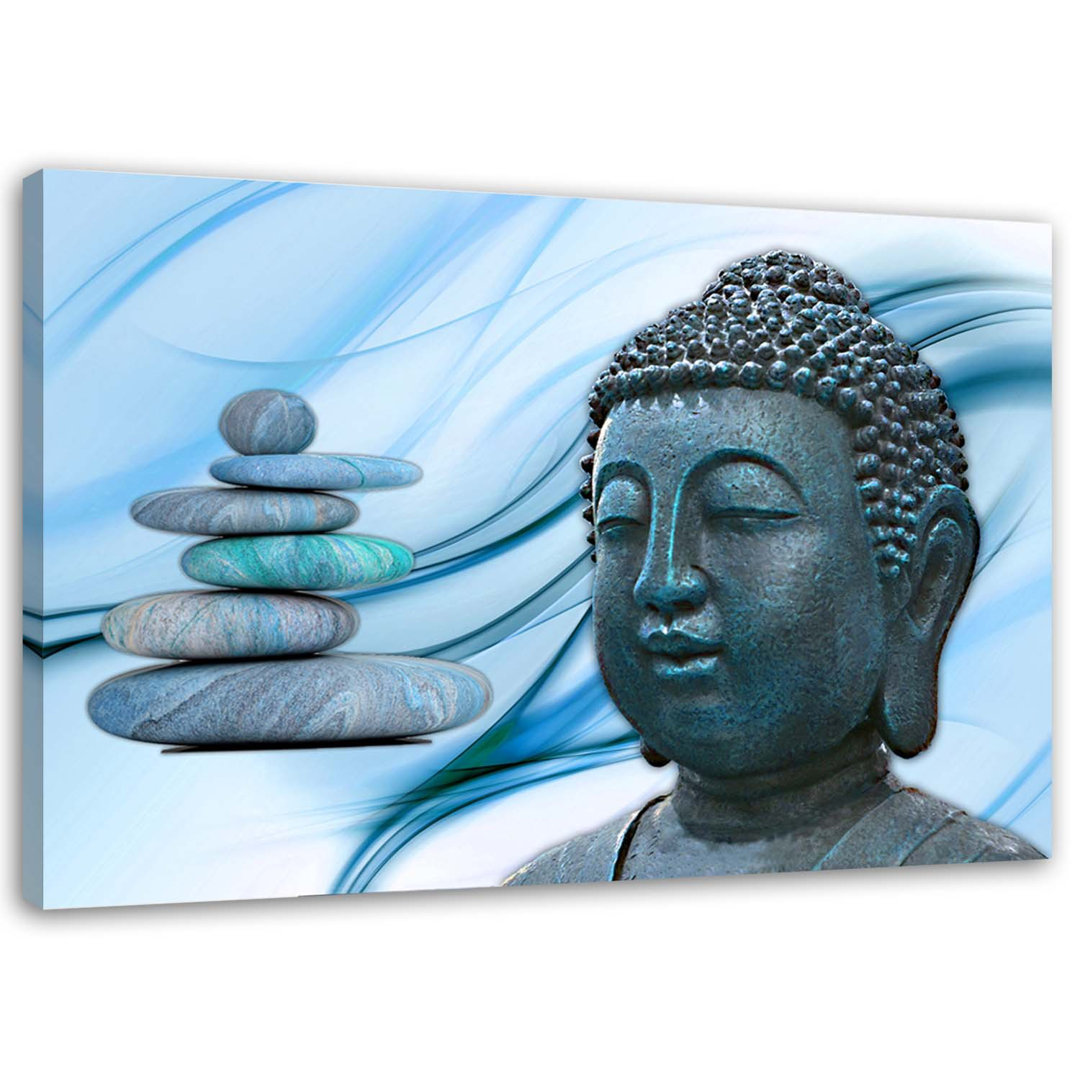 Leinwandbild Buddha Stone Blue