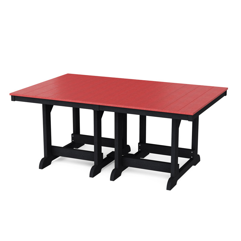 Table de salle à manger 44 "x 72" Heritage, Rouge cardinal / Noir