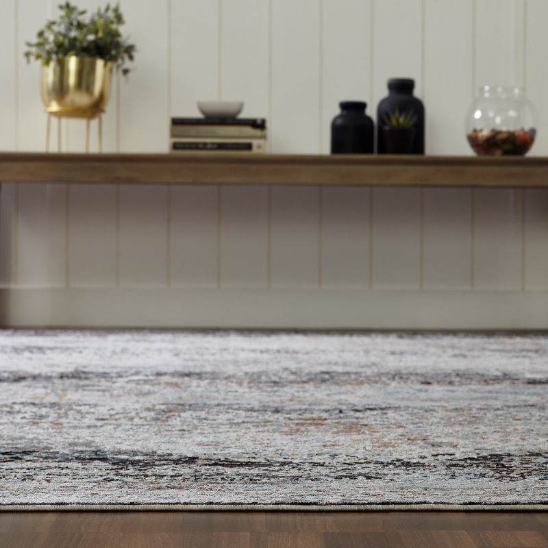 Heneman Southwestern Area Rug in Gray, Rectangle 11'9" x 15'6"