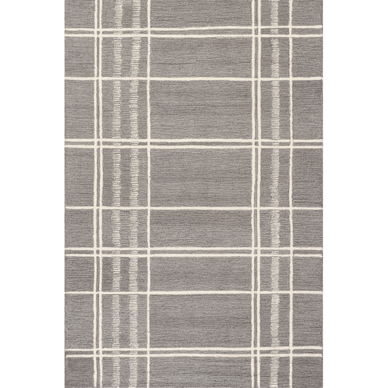  Vivica Plaid Wool Area Rug, Rectangle 9'6" x 13'6"