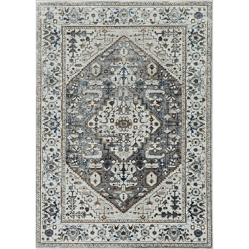 Jourden Grey Parisian Area Rug, Square 7'