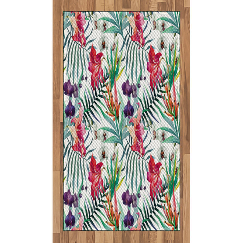 Floral High Density Long Fiber Poly Threads Decorative Area Rug Carpet, Rectangle 2'7" x 5'