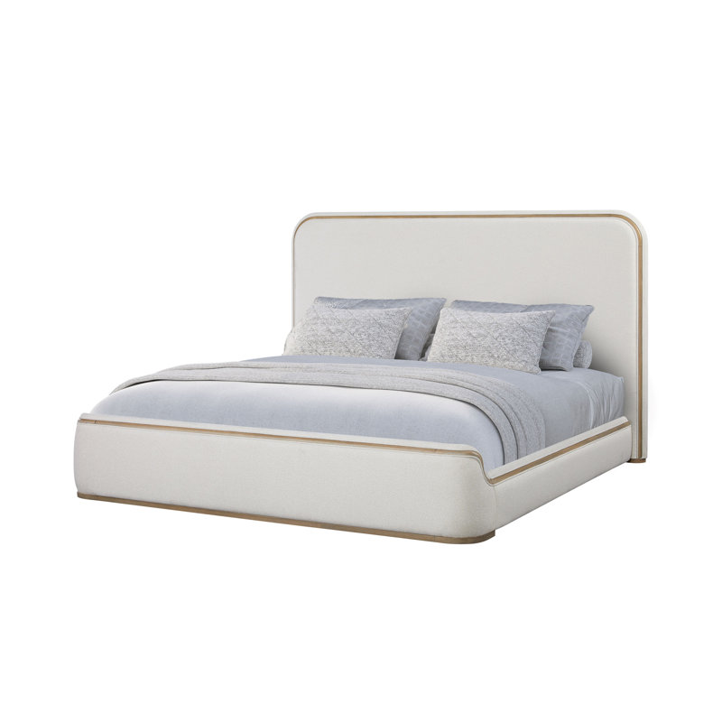 Grand lit tapissier - Caramel et sable blanc, Grand lit