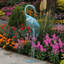 Bird Crane Metal Garden Statue