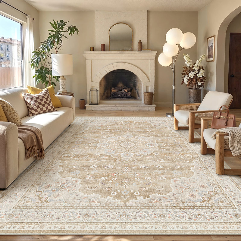 Tapis rétro Soren, Brun, Rectangle 7'9" x 9'9"