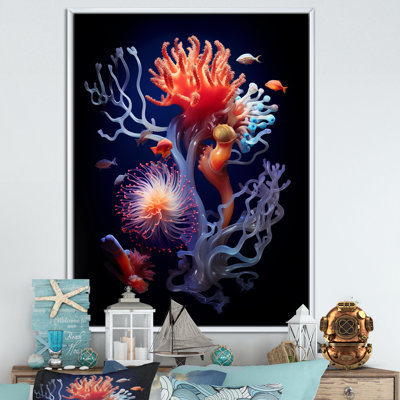 Pruple coloré et expression de corail noir sur toile