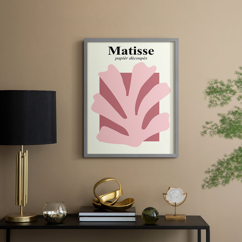 Matisse CCCLV Framed Print Framed Print - Solid Wood, Grey, 30" H x 24" W