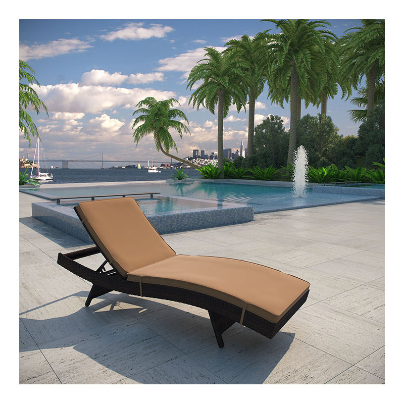 Peer Outdoor Patio Chaise, Espresso, Mocha