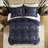 2022 Upgraded Navy 4 Pcs King Comforter - , Decorative Rope , Solid Reverse Backing Hidden Zippers, Exquisite Patchwork, Supportive Wadding, Machine Washable-120670523