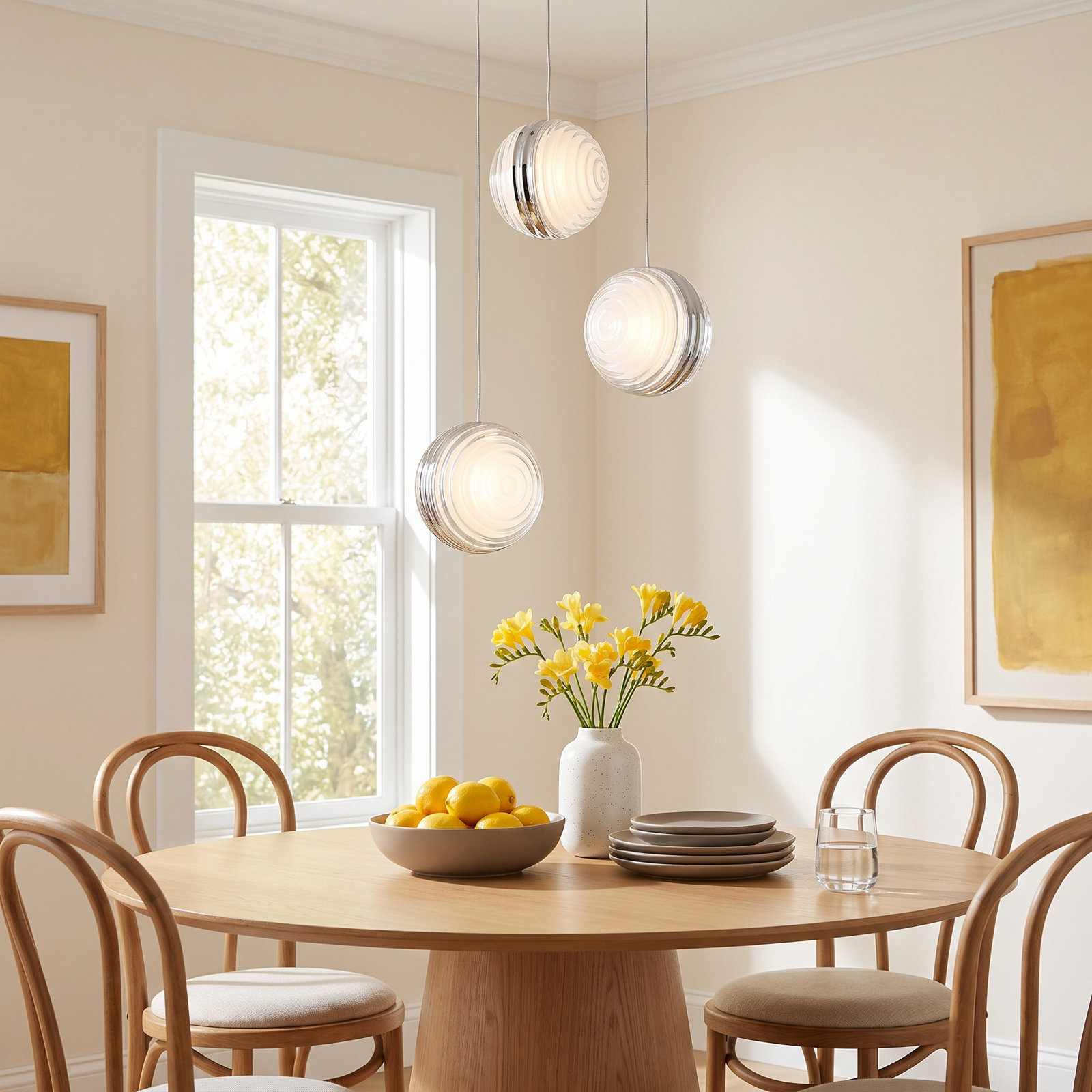 Aliese 3 Light Acrylic Dimmable LED Pendant