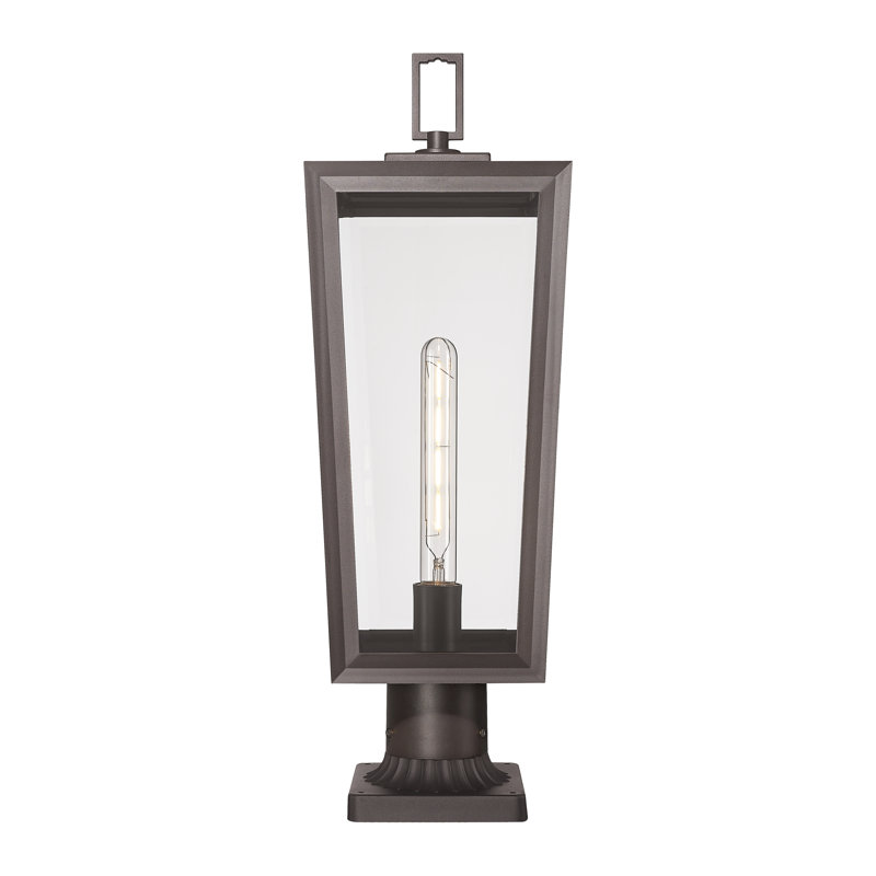 Lampadaire extérieur lanterne 8 po avec verre transparent 8 po, Verre transparent, Noir mat / bronze