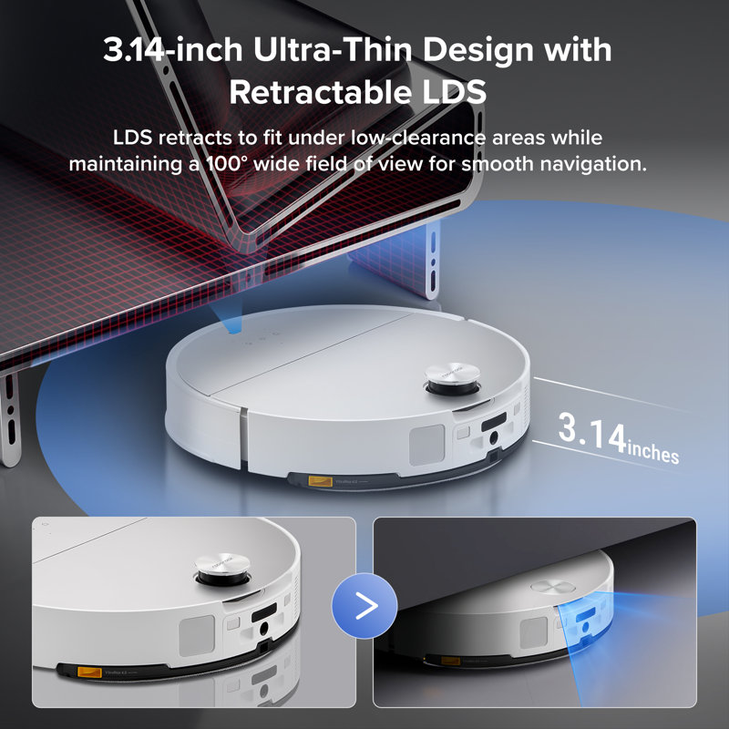 Roborock Saros 10 Robot Vacuum and Mop, 22,000Pa Suction, Intelligent Dirt Detection, Hot Water Mop & Dock Self Cleaning,  AI Obstacle Avoidance, Zero Tangling Design
