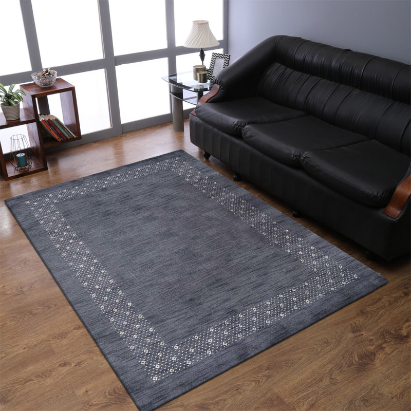 Tapis écologiques en laine nouée à la main de style tissé à la main Manns, Rectangle de 5 pi x 8 pi
