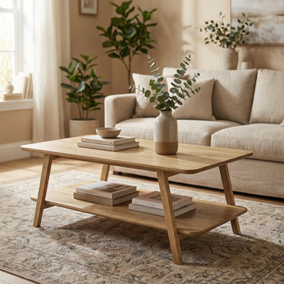 Contour Mango Wood Coffee Table – Entryway Table, Sofa Table, Accent Furniture for Living Room, Hallway, Bedroom