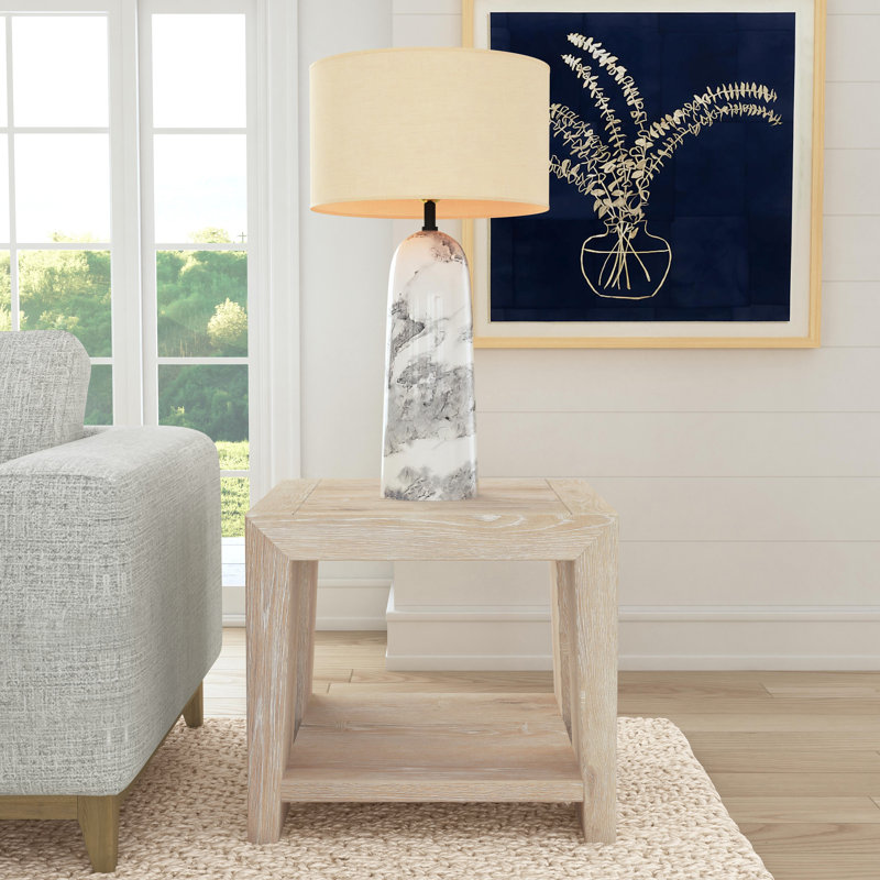 Alena Solid Wood End Table, Tan