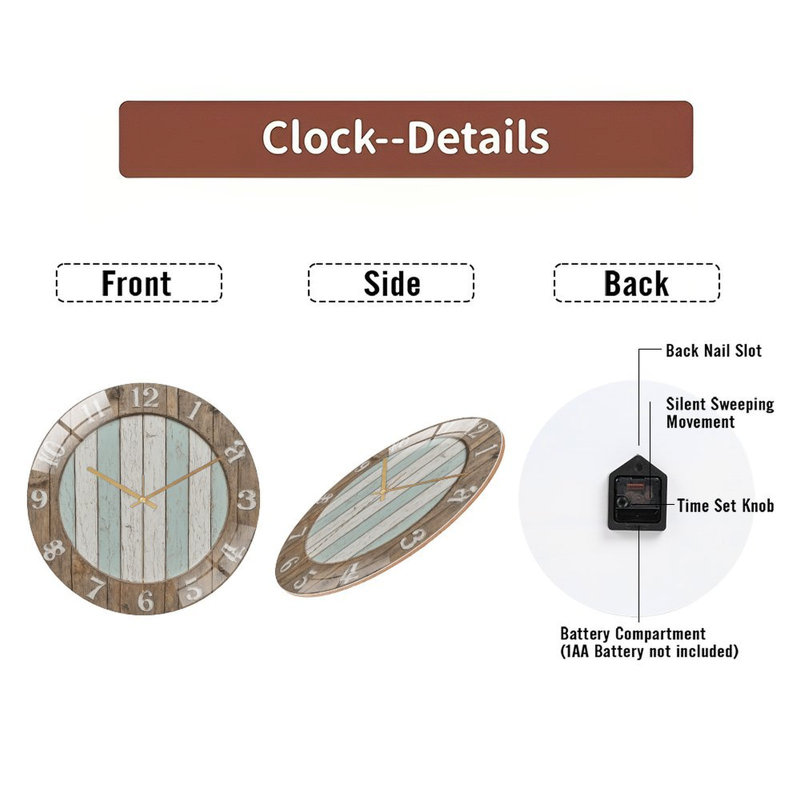 Horloge murale en verre 12 po