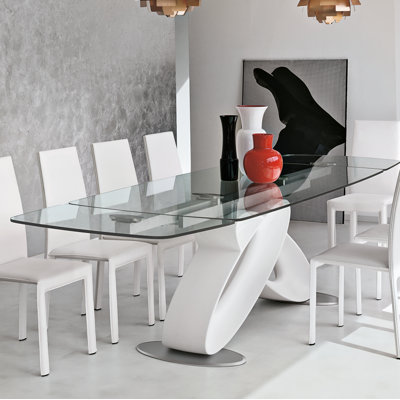 Abigale Oval Glass Top Dining Table