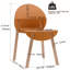 Ensemble de 4 chaises orange tropical avec pieds en bois de chêne et siège en PP pour la salle à manger et le salon