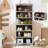 6-Tier Farmhouse Bookcase with Adjustable Shelves, Floor Standing Open Display Storage Rack, Anti-Slip Design-522821372-522821374