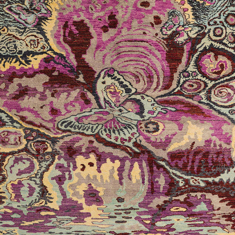 Crotzer Abstract Indoor Rug, Square 7'