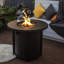 Mokena 24" H x 30" W Propane Fire Pit Outdoor Round Table with Lava Rocks and Cover Lid