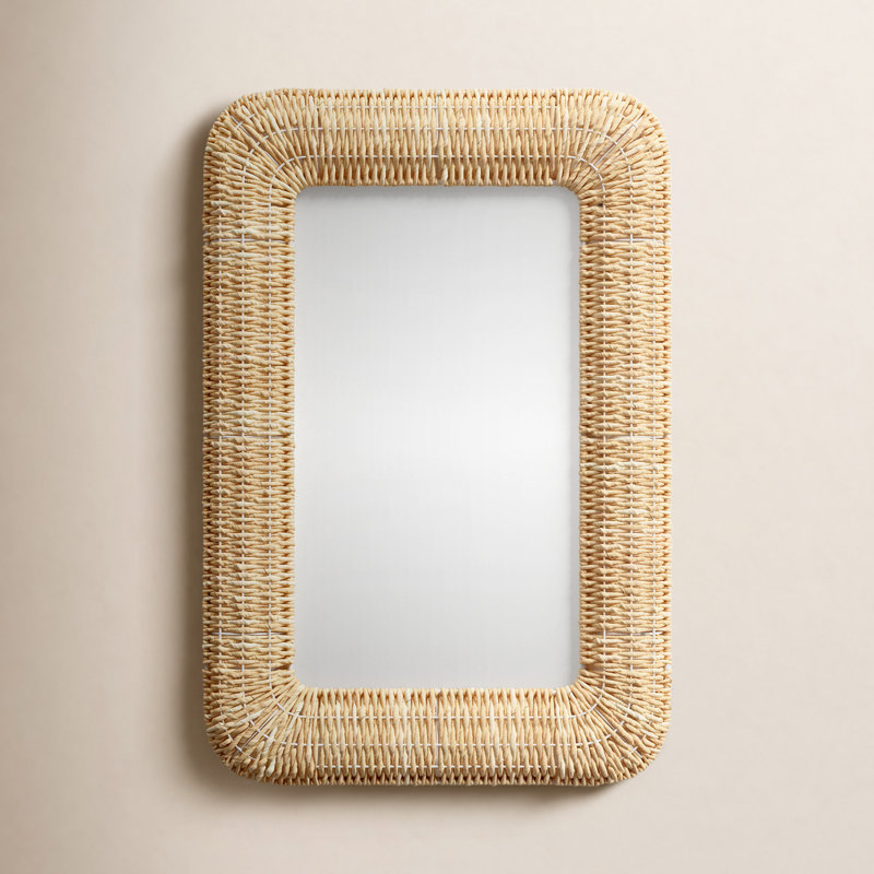 Wicker / Rattan Rectangle Wall Mirror