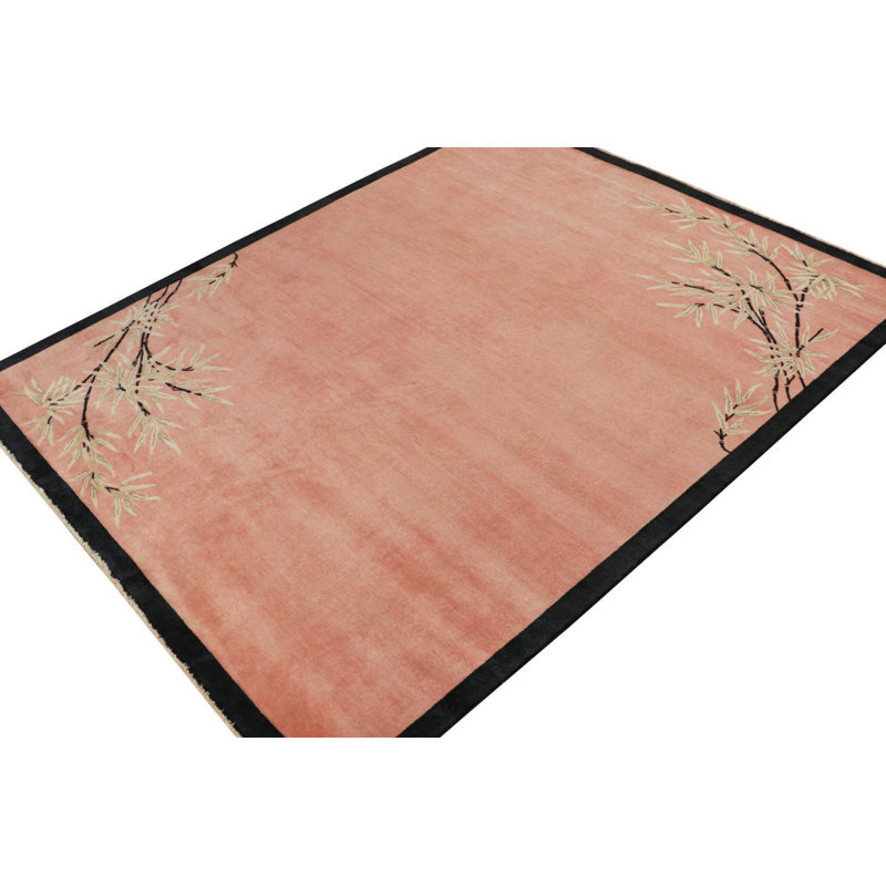 Hand Knotted Wool Floral Area Rug, Rectangle 10' x 14'