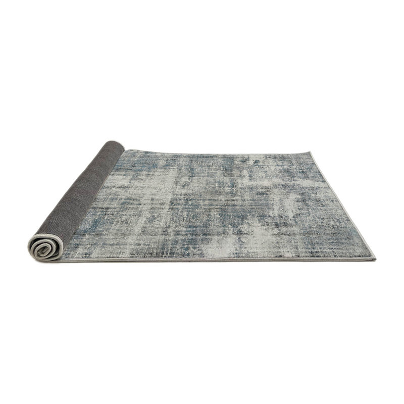 Tapis gris traditionnel/bleu ciel clair Caldello, Rond 4 pi