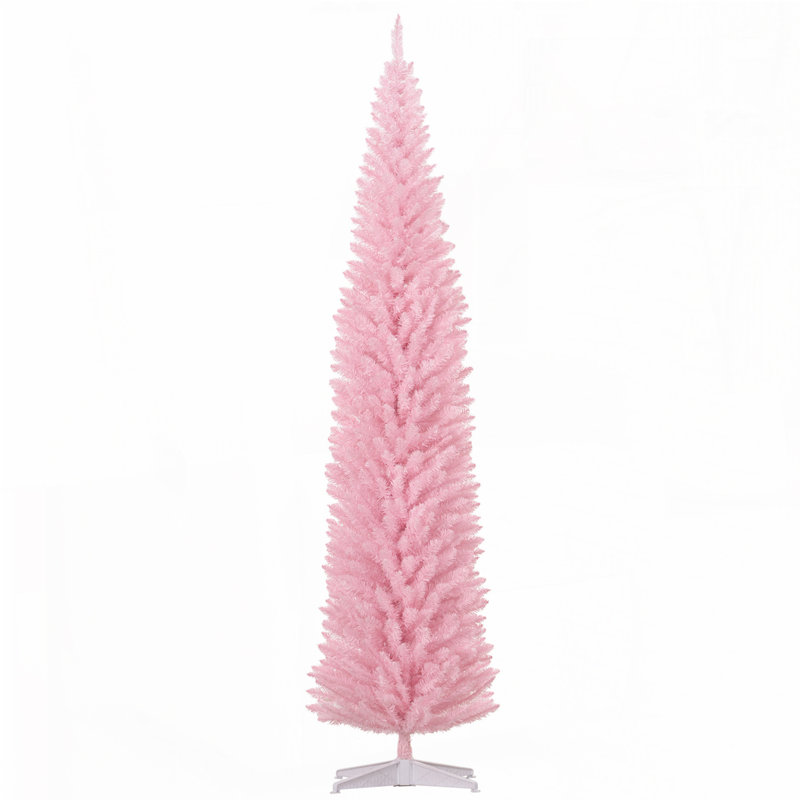 Arbre de Noël artificiel rose 8 pi, Rose