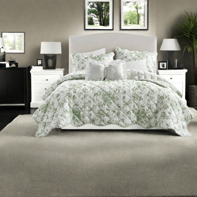 Reversible King Bedding Sets, Soft Polyester Floral Cottage Home Quilt