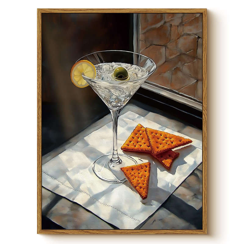 Martini Cocktail Framed Canvas Wall Art
