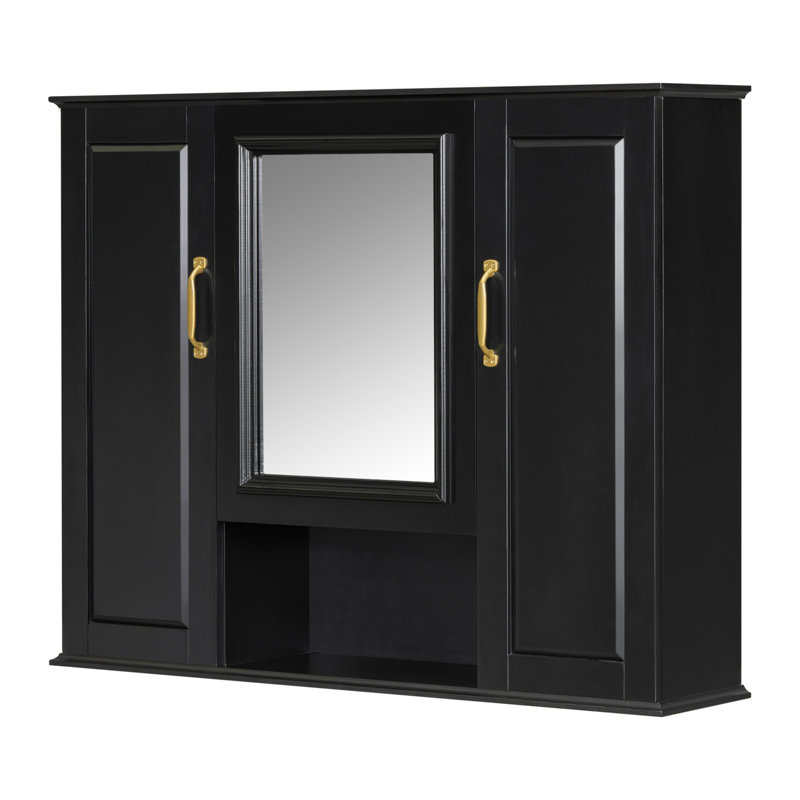 Armoire à pharmacie 36 po, armoire de rangement murale pour salle de bain, armoire murale moderne avec miroir, armoire à miroir avec 3 portes (ne pas inclure le meuble-lavabo)