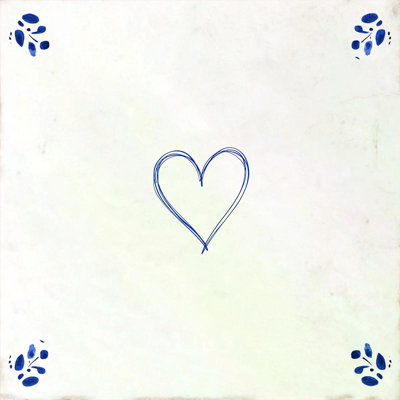 6" x 6" Heart Sign Vinyl Peel and Stick Mosaic Tile