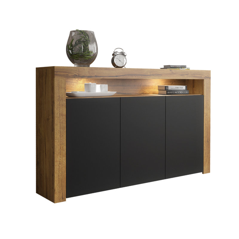Argyro 393.7cm Sideboard, Oak Black