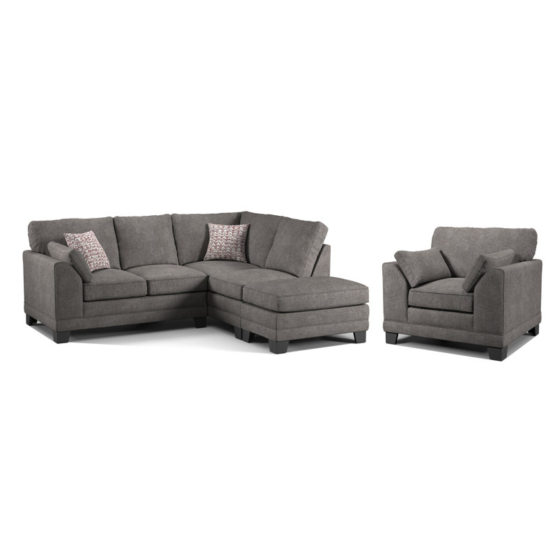 Atenas 2 - Piece Living Room Set, Charcoal, Right Hand Facing