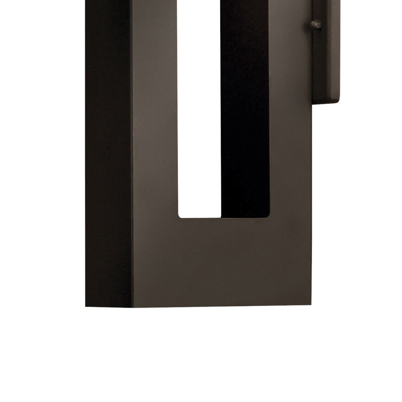 Atlantis 2 - Bulb Frosted Glass Outdoor Wall Lantern, Bronze, 16" H x 2.75" W x 6.5" D