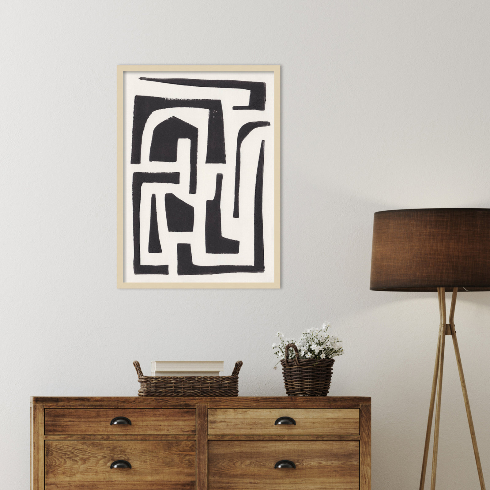 Neighborhood Print by Alisa Galitsyna, Brown, 33" H x 24" W x 1" D